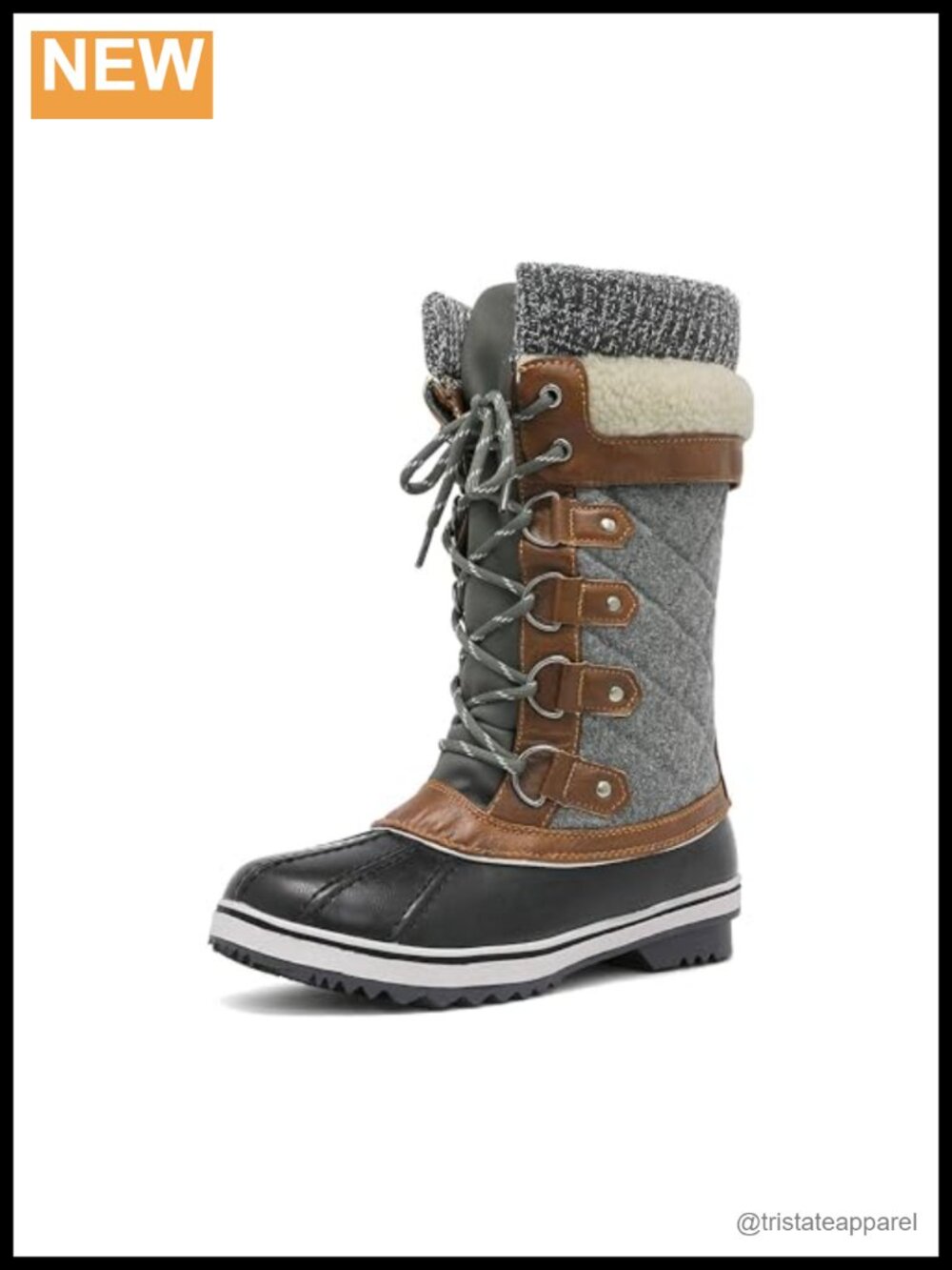 Women's Waterproof Snow Boots with 200g Thinsulate Insulation, Faux Leather,